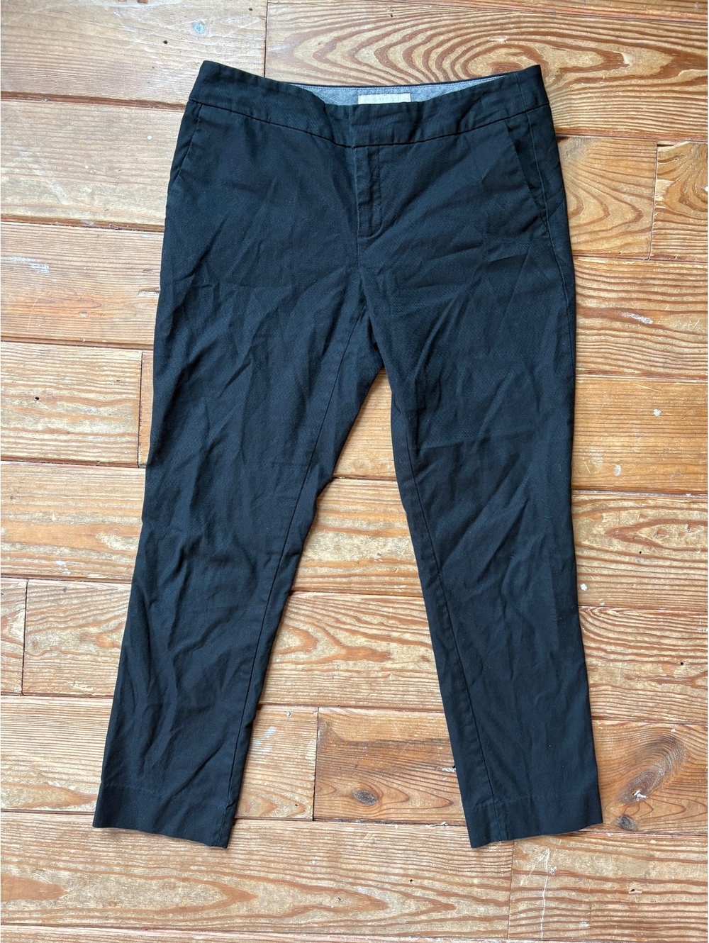 Banana Republic Hampton Fit Black Ankle Pants Stretch Cotton Size 2